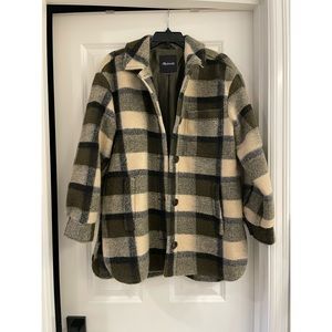 Madewell Belrose Shirt-Jacket in Maran Plaid